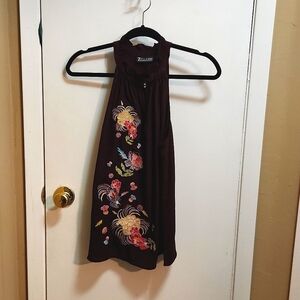 Embroidered plum xs shirt